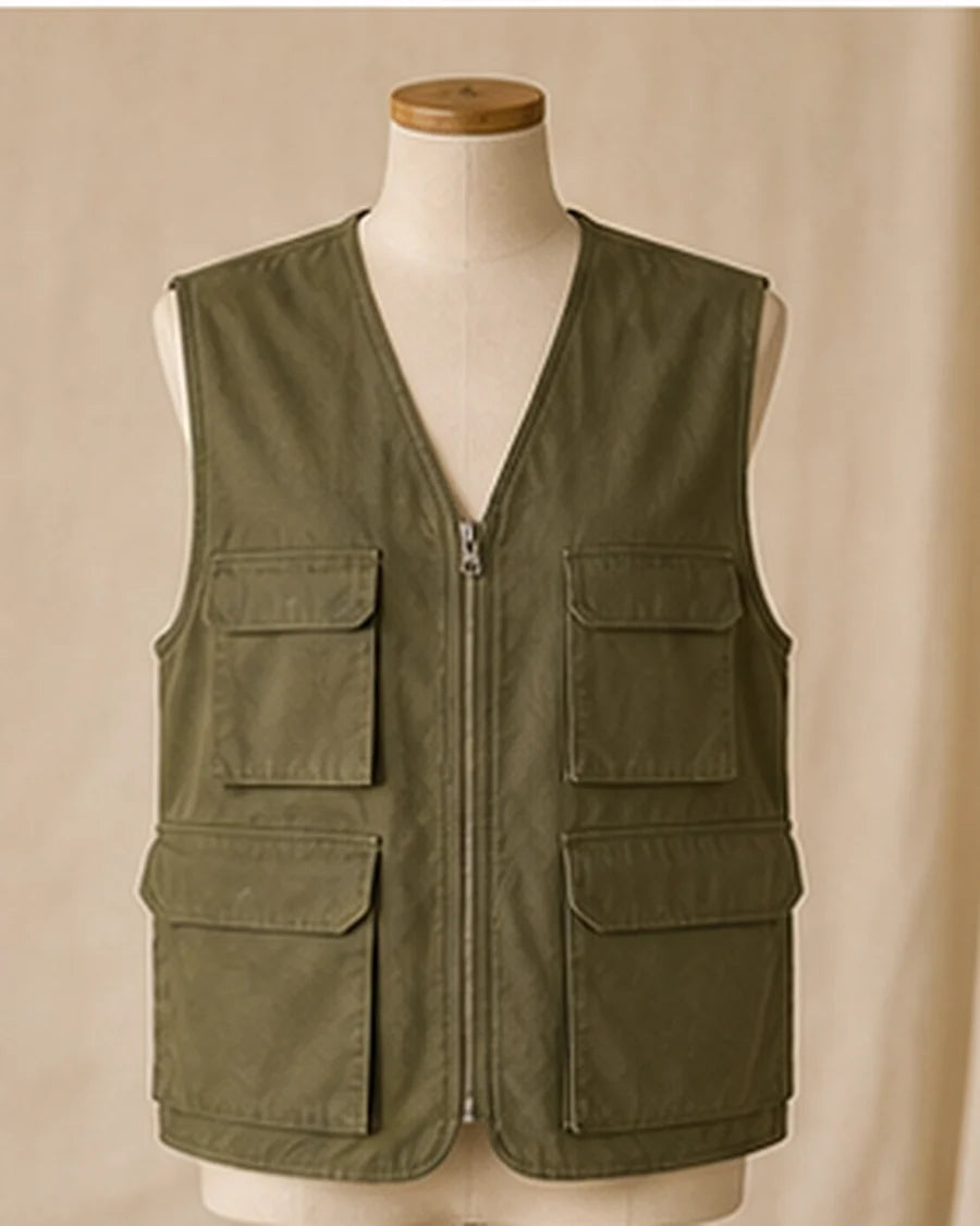 Olive utility vest